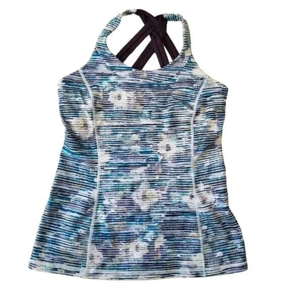 Lululemon Enhearten Blurry Belle Multi Deep Zinfandel Blue Tank Top - Picture 5 of 8